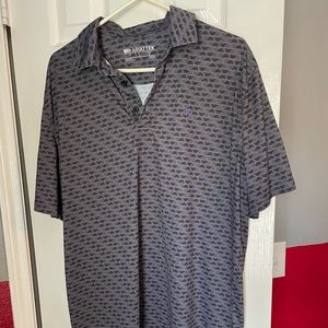 ARIATTEK Polo Size Large Grey Blue Black Pattern